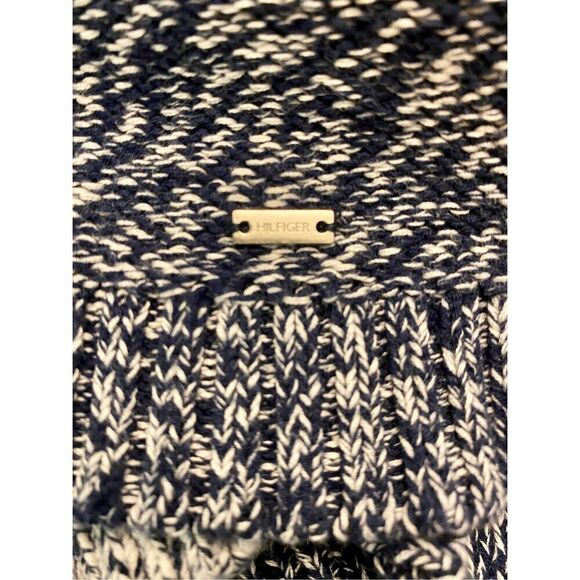 Tommy Hilfiger SZ L Woman’s Navy Blue 2 Toned Color Cardigan Sweater - Picture 12 of 13